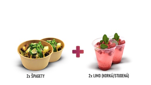 2x Špagety 2x Nápoj 