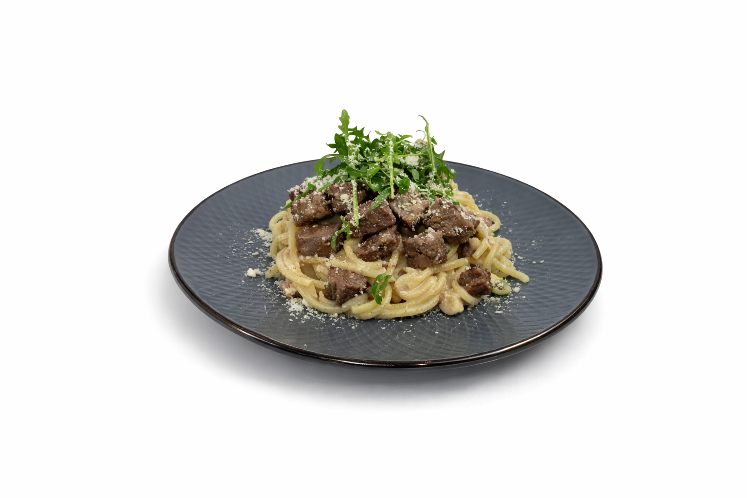 Špagety s houbovou omáčkou a hovězím masem