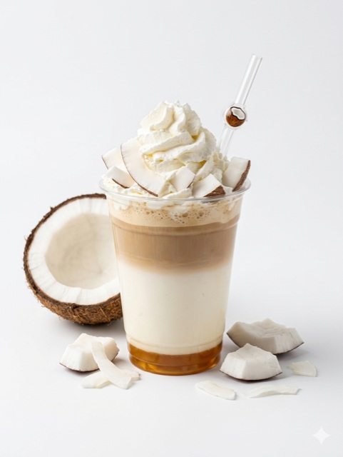Ledová káva s kokosem a šlehačkou 400ml