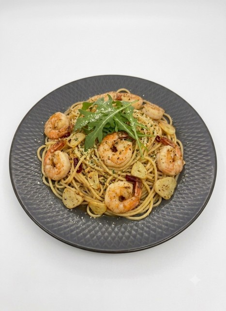 Špagety Aglio olio s krevetami